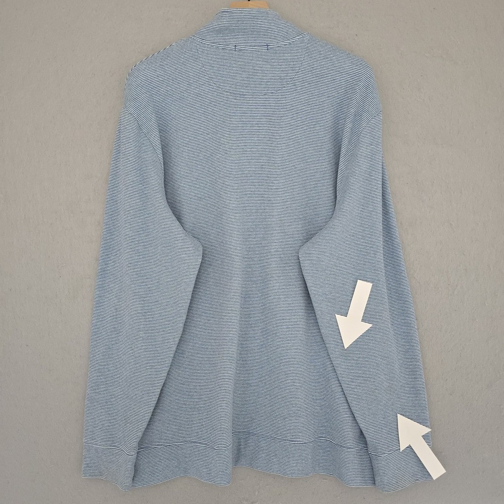 Vineyard Vines Pullover Mens 2XL Blue Stripe 1/4 Zip Saltwater Mock Neck - Picture 5 of 12